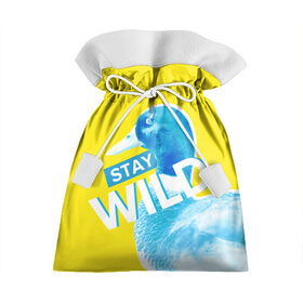 Подарочный 3D мешок с принтом Оставайся диким , 100% полиэстер | Размер: 29*39 см | brave wilderness | stay wild | желтый | оставайся диким | селезень | упрт | утенок | утка