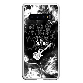 Чехол для Samsung Galaxy S10 с принтом The Beatles , Силикон | Область печати: задняя сторона чехла, без боковых панелей | beatles | music | retro | rock | битлз | гитара | джон леннон | джордж харрисон | дым | логотипы групп | музыка | песни | пол маккартини | ретро | ринго старр | рок группа | рокерские | старый рок | черно белый