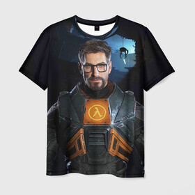 Мужская футболка 3D с принтом Freeman , 100% полиэфир | прямой крой, круглый вырез горловины, длина до линии бедер | alyx | freeman | hl | valve | гордон | лямбда | халва