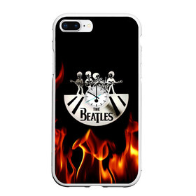 Чехол для iPhone 7Plus/8 Plus матовый с принтом The Beatles , Силикон | Область печати: задняя сторона чехла, без боковых панелей | fire | the beatles | the beatles lettering | the beatles print | world day of the beatles | всемирный день the beatles | группа the beatles | музыкальная группа the beatles | надпись the beatles | огонь | принт the beatles