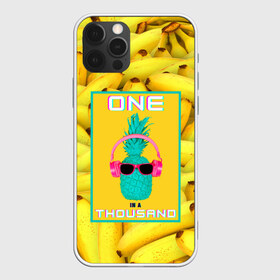 Чехол для iPhone 12 Pro Max с принтом Крутой ананас , Силикон |  | 3d | tegunvteg | ананас | бананы | бирюзовый | единственный | желтый | надпись | наушники | один | один на тысячу | одна на тысячу | очки | полная запечатка | розовый | самовыражение