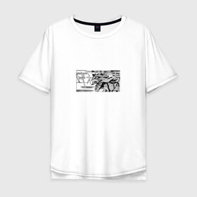 Мужская футболка хлопок Oversize с принтом Евангелион рисовка , 100% хлопок | свободный крой, круглый ворот, “спинка” длиннее передней части | eva 01 | evangelion | аниме | ева 01 | евангелион | манга | робот