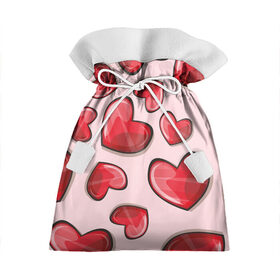 Подарочный 3D мешок с принтом Узор Сердечки для влюбленных , 100% полиэстер | Размер: 29*39 см | Тематика изображения на принте: 14 февраля | влюбленным | день святого валентина | красные | любовь | парные | подарок | сердечки | узор