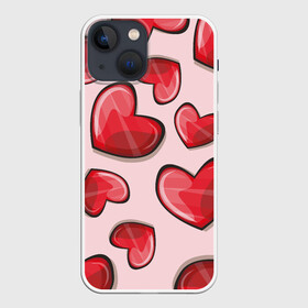 Чехол для iPhone 13 mini с принтом Узор Сердечки для влюбленных ,  |  | 14 февраля | влюбленным | день святого валентина | красные | любовь | парные | подарок | сердечки | узор