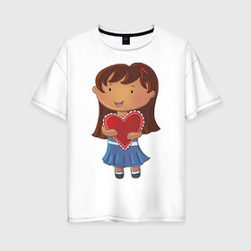 Женская футболка хлопок Oversize с принтом Я люблютебя , 100% хлопок | свободный крой, круглый ворот, спущенный рукав, длина до линии бедер
 | влюбленность | девочка | парные | сердце