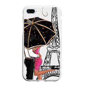 Чехол для iPhone 7Plus/8 Plus матовый с принтом Хочу в Париж , Силикон | Область печати: задняя сторона чехла, без боковых панелей | tegunvteg | башня | любовь | путешествия