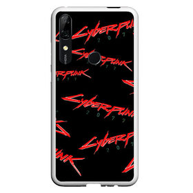 Чехол для Honor P Smart Z с принтом Cyberpunk 2077 red , Силикон | Область печати: задняя сторона чехла, без боковых панелей | 2077 | cyber punk 2077 | cyberpunk | cyberpunk2077art | red | samurai | киберпанк | красный 2077