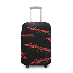 Чехол для чемодана 3D с принтом Cyberpunk 2077 red , 86% полиэфир, 14% спандекс | двустороннее нанесение принта, прорези для ручек и колес | 2077 | cyber punk 2077 | cyberpunk | cyberpunk2077art | red | samurai | киберпанк | красный 2077