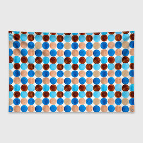 Флаг-баннер с принтом Dots pattern , 100% полиэстер | размер 67 х 109 см, плотность ткани — 95 г/м2; по краям флага есть четыре люверса для крепления | беж | геометрия | паттерн | синий | текстура | узор