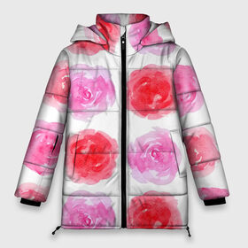 Женская зимняя куртка 3D с принтом Розы , верх — 100% полиэстер; подкладка — 100% полиэстер; утеплитель — 100% полиэстер | длина ниже бедра, силуэт Оверсайз. Есть воротник-стойка, отстегивающийся капюшон и ветрозащитная планка. 

Боковые карманы с листочкой на кнопках и внутренний карман на молнии | весна | красный | паттерн | розовый | розы | цветы