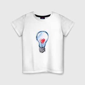 Детская футболка хлопок с принтом Ты-мой свет , 100% хлопок | круглый вырез горловины, полуприлегающий силуэт, длина до линии бедер | лампа | любовь | сердечко