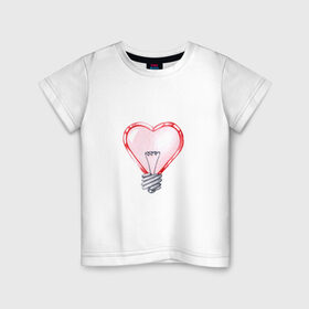 Детская футболка хлопок с принтом Ты-мой свет , 100% хлопок | круглый вырез горловины, полуприлегающий силуэт, длина до линии бедер | лампа | любовь | сердечко