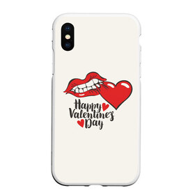 Чехол для iPhone XS Max матовый с принтом Happy Valentines Day , Силикон | Область печати: задняя сторона чехла, без боковых панелей | 14 февраля | love | valentines day | амур | валентинка | вторая половинка | день всех влюбленных | купидон | любовь | отношения | подарок любви | поцелуй | праздник любви | романтика | свидание | сердечки