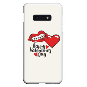 Чехол для Samsung S10E с принтом Happy Valentines Day , Силикон | Область печати: задняя сторона чехла, без боковых панелей | 14 февраля | love | valentines day | амур | валентинка | вторая половинка | день всех влюбленных | купидон | любовь | отношения | подарок любви | поцелуй | праздник любви | романтика | свидание | сердечки