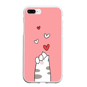 Чехол для iPhone 7Plus/8 Plus матовый с принтом Cat love , Силикон | Область печати: задняя сторона чехла, без боковых панелей | 14 февряля | amor | kiss | love | love you | my love | valentine | валентин | люблю | любовь | отношения | пара | поцелуй | я люблю