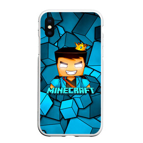 Чехол для iPhone XS Max матовый с принтом Minecraft , Силикон | Область печати: задняя сторона чехла, без боковых панелей | minecraft | алекс | белый | блоки | ведьма | взрывчатка | визера | волк | гаст | добывать | дракон | зеленый куб | зомби | игра | крафт | крипер | кубики | лошадка | майн | майнкрафт | манкрафт | овечка | оцелот