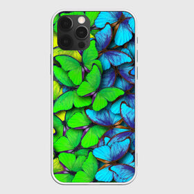 Чехол для iPhone 12 Pro Max с принтом Радужные бабочки , Силикон |  | Тематика изображения на принте: абстракция | бабочки | градиент | неон | природа | радуга | узор | фон | яркий узор