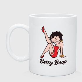 Кружка с принтом Betty Boop , керамика | объем — 330 мл, диаметр — 80 мм. Принт наносится на бока кружки, можно сделать два разных изображения | Тематика изображения на принте: betty boop | любовь