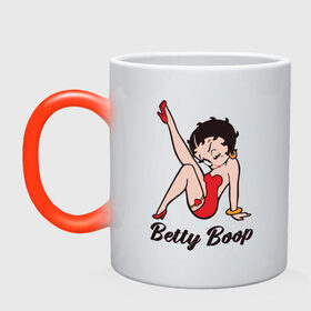 Кружка хамелеон с принтом Betty Boop , керамика | меняет цвет при нагревании, емкость 330 мл | betty boop | любовь