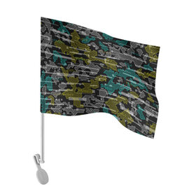 Флаг для автомобиля с принтом Futuristic Camo , 100% полиэстер | Размер: 30*21 см | cyberpunk | glitch | глитч | камуфляж | киберпанк | футуристичный