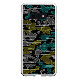 Чехол для Samsung S10E с принтом Futuristic Camo , Силикон | Область печати: задняя сторона чехла, без боковых панелей | Тематика изображения на принте: cyberpunk | glitch | глитч | камуфляж | киберпанк | футуристичный