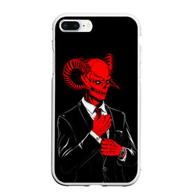 Чехол для iPhone 7Plus/8 Plus матовый с принтом Дьявол , Силикон | Область печати: задняя сторона чехла, без боковых панелей | dark | дьявол | пафос | рога | череп | черт