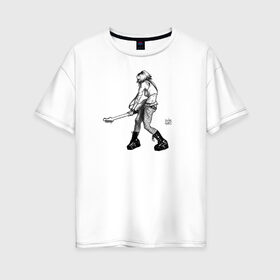 Женская футболка хлопок Oversize с принтом Rock it Baby , 100% хлопок | свободный крой, круглый ворот, спущенный рукав, длина до линии бедер
 | арт | гитара | музыка | рисунок | рок
