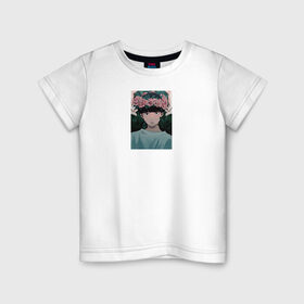 Детская футболка хлопок с принтом аниме моб психо 100 , 100% хлопок | круглый вырез горловины, полуприлегающий силуэт, длина до линии бедер | 100 | аниме | арт | моб | парень | парни | психо | япония