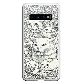 Чехол для Samsung Galaxy S10 с принтом Коты мемы кошки , Силикон | Область печати: задняя сторона чехла, без боковых панелей | Тематика изображения на принте: киса | киска | коты | кошечки | кошка | кошки | мем | мем кот и девушки | мем с котом | мем с кошкой | мемы