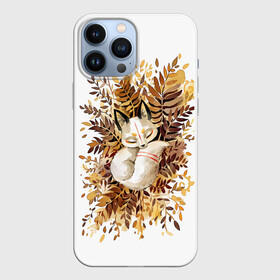 Чехол для iPhone 13 Pro Max с принтом Лисичка спит в листьях ,  |  | fox | лиса | лиса и лес | лисенок | лисица | лисичка | лисы | с лисичкой | с лисой