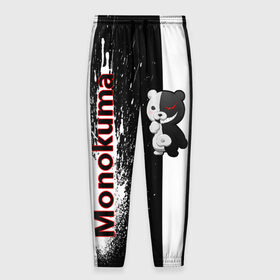 Мужские брюки 3D с принтом Monokuma , 100% полиэстер | манжеты по низу, эластичный пояс регулируется шнурком, по бокам два кармана без застежек, внутренняя часть кармана из мелкой сетки | Тематика изображения на принте: monokuma | игра | медведь | монокума | плюшевый | робот