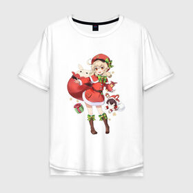 Мужская футболка хлопок Oversize с принтом Рождественская Кли , 100% хлопок | свободный крой, круглый ворот, “спинка” длиннее передней части | арт | игрушка эмбер | кли | рисунок | рождество | танцующая игрушка | эмбер