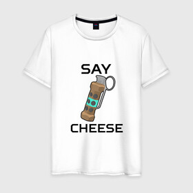 Мужская футболка хлопок с принтом Say Cheese , 100% хлопок | прямой крой, круглый вырез горловины, длина до линии бедер, слегка спущенное плечо. | awp | breeki | cheeki | counter | cs | easy | everyday | ez | gg | go | just | katka | kill | knife | lemon | luck | mid | no | one | plant | pz | rush | shot | skill | smoke | squeeze | strike | wp | вп | гг | изи | катка | контра