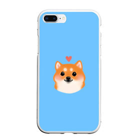 Чехол для iPhone 7Plus/8 Plus матовый с принтом Сиба ину , Силикон | Область печати: задняя сторона чехла, без боковых панелей | милый щенок | пес с сердчечком | песик | сиба ину | собака