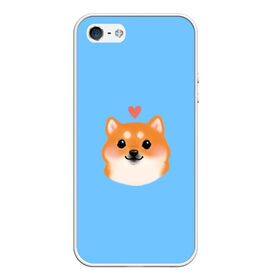 Чехол для iPhone 5/5S матовый с принтом Сиба ину , Силикон | Область печати: задняя сторона чехла, без боковых панелей | милый щенок | пес с сердчечком | песик | сиба ину | собака
