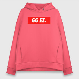 Женское худи Oversize хлопок с принтом GG EZ. , френч-терри — 70% хлопок, 30% полиэстер. Мягкий теплый начес внутри —100% хлопок | боковые карманы, эластичные манжеты и нижняя кромка, капюшон на магнитной кнопке | asiimov | asimov | beast | counter | counter strike | cs | easy | ez | gg | ggwp | global | go | gradient | howl | hyper | kill | offensive | one | shot | smoke | strike | азимов | вой | градиент | зверь | контра | лого | логотип 