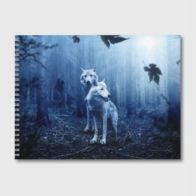 Альбом для рисования с принтом Волки , 100% бумага
 | матовая бумага, плотность 200 мг. | animals | wolf | волк | волки | животные | звери | зверь | луна | одиночество | одиночка | пёс | собака