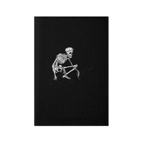 Обложка для паспорта матовая кожа с принтом Slavs Skeleton , натуральная матовая кожа | размер 19,3 х 13,7 см; прозрачные пластиковые крепления | Тематика изображения на принте: snap | snap collection | гопник | скелет | славян