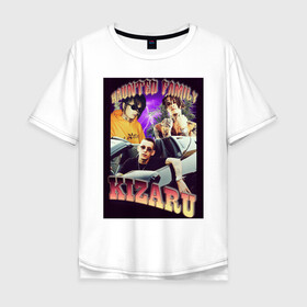 Мужская футболка хлопок Oversize с принтом Kizaru Haunted 2 , 100% хлопок | свободный крой, круглый ворот, “спинка” длиннее передней части | bootleg | haunted | haunted family | kizaru | rap | rocket | trap | кизару