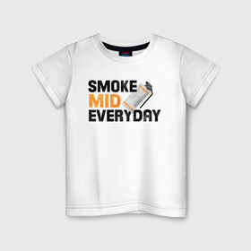 Детская футболка хлопок с принтом Smoke Mid Everyday , 100% хлопок | круглый вырез горловины, полуприлегающий силуэт, длина до линии бедер | asiimov | asimov | beast | counter | counter strike | cs | easy | ez | gg | ggwp | global | go | gradient | howl | hyper | mem | meme | memes | offensive | smoke | strike | азимов | вой | градиент | зверь | контра | лого | логотип