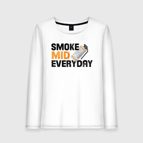 Женский лонгслив хлопок с принтом Smoke Mid Everyday , 100% хлопок |  | asiimov | asimov | beast | counter | counter strike | cs | easy | ez | gg | ggwp | global | go | gradient | howl | hyper | mem | meme | memes | offensive | smoke | strike | азимов | вой | градиент | зверь | контра | лого | логотип