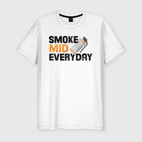 Мужская футболка хлопок Slim с принтом Smoke Mid Everyday , 92% хлопок, 8% лайкра | приталенный силуэт, круглый вырез ворота, длина до линии бедра, короткий рукав | asiimov | asimov | beast | counter | counter strike | cs | easy | ez | gg | ggwp | global | go | gradient | howl | hyper | mem | meme | memes | offensive | smoke | strike | азимов | вой | градиент | зверь | контра | лого | логотип