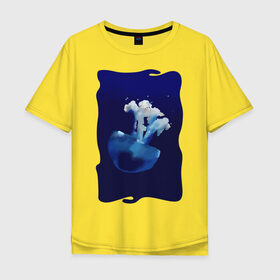 Мужская футболка хлопок Oversize с принтом Медуза , 100% хлопок | свободный крой, круглый ворот, “спинка” длиннее передней части | medusa | tegunvteg | краски | медуза | море | океан