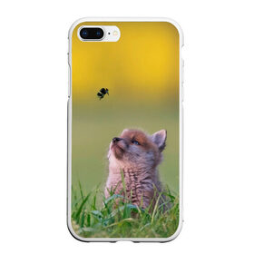 Чехол для iPhone 7Plus/8 Plus матовый с принтом Лисенок и пчелка , Силикон | Область печати: задняя сторона чехла, без боковых панелей | fox | foxy | животное | звери | лиса | лисенок | лисичка | милая | рыжая | фокс