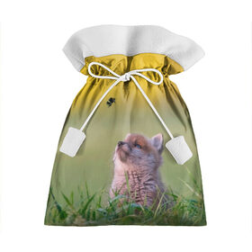Подарочный 3D мешок с принтом Лисенок и пчелка , 100% полиэстер | Размер: 29*39 см | fox | foxy | животное | звери | лиса | лисенок | лисичка | милая | рыжая | фокс