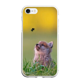 Чехол для iPhone 7/8 матовый с принтом Лисенок и пчелка , Силикон | Область печати: задняя сторона чехла, без боковых панелей | fox | foxy | животное | звери | лиса | лисенок | лисичка | милая | рыжая | фокс