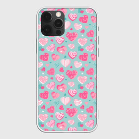 Чехол для iPhone 12 Pro Max с принтом Сердечки в разных стилях , Силикон |  | 14 февраля | heart | hearts | love | pattern | pink | valentine | valentines | арт | валентинка | валентинов день | день влюбленных | кисти | лав | лав ю | любовь | паттерн | рисунок | розовое | святой валентин | сердечки | сердце