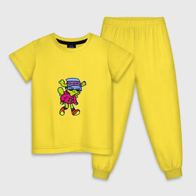 Детская пижама хлопок с принтом Инопланетяне рулят! , 100% хлопок |  брюки и футболка прямого кроя, без карманов, на брюках мягкая резинка на поясе и по низу штанин
 | tgcarpg | игра | инопланетянин | космос | мультяшки