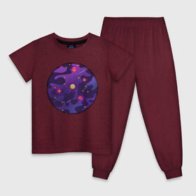 Детская пижама хлопок с принтом Мой космос! , 100% хлопок |  брюки и футболка прямого кроя, без карманов, на брюках мягкая резинка на поясе и по низу штанин
 | tgcarpg | звезды | кометы | космос | планеты | розовый | солнце | фиолетовый