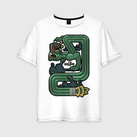 Женская футболка хлопок Oversize с принтом CSGO - Огненный змей (АК-47) , 100% хлопок | свободный крой, круглый ворот, спущенный рукав, длина до линии бедер
 | 